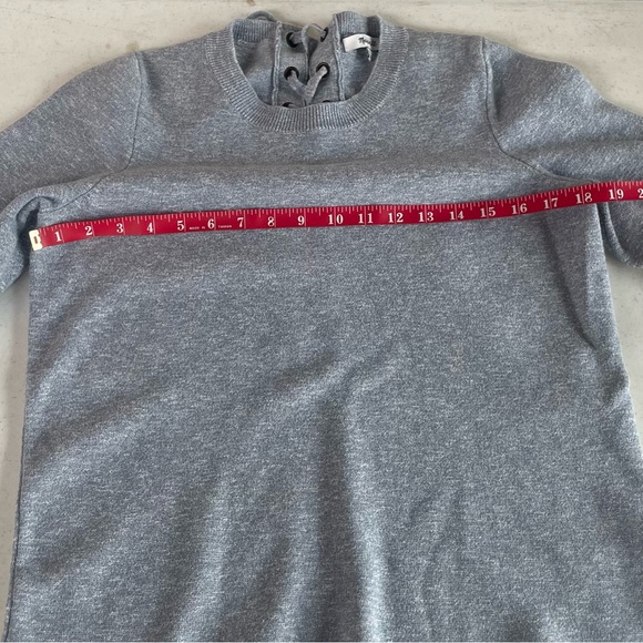 MADEWELL • Grey Laced-Back Pullover Sweater - Picture 12 of 16